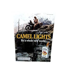 1984 Camel Lights Man On Motorcycle Original Print Ad